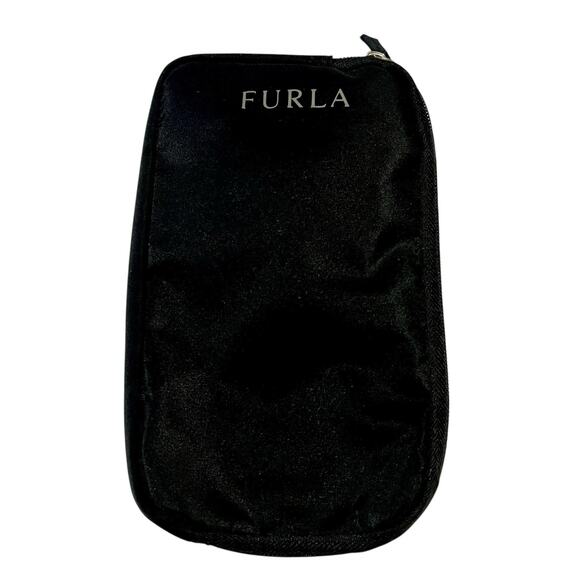 Furla Handbags - Furla Black Nylon Zip Pouch Turkish Airlines Business Class Travel Amenity Bag